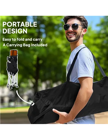 Outsunny Set of 2 Reclining Folding Camping Chair w/ Detachable Footrest, Storage Bag, Cup Holder & Headrest, Lightweight Portab