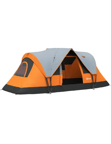 Outsunny 5-6 Man Dome Camping Tent - Orange
