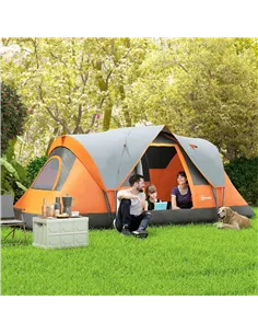 Outsunny 5-6 Man Dome Camping Tent - Orange 2
