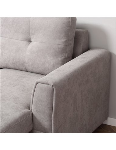 HOMCOM Linen-Look 'L' Storage Sofa Bed - Light Grey