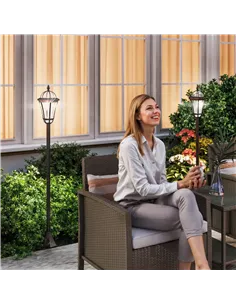 Outsunny 2 PCS 1.3M Garden Solar Lamp Post Lights Solar Powered LED Lantern Patio Pathway Walkway Outdoor Water-Resist Auto Swit 2