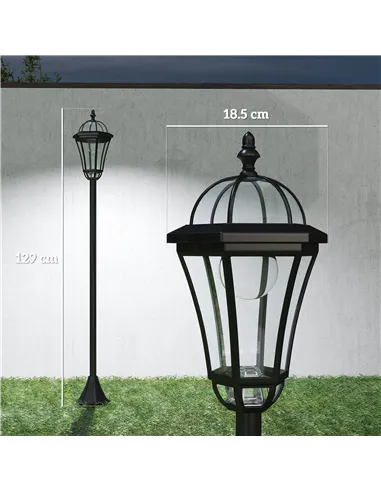 Outsunny 2 PCS 1.3M Garden Solar Lamp Post Lights Solar Powered LED Lantern Patio Pathway Walkway Outdoor Water-Resist Auto Swit