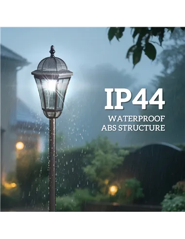 Outsunny 2 PCS 1.3M Garden Solar Lamp Post Lights Solar Powered LED Lantern Patio Pathway Walkway Outdoor Water-Resist Auto Swit