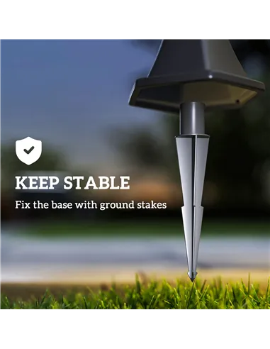 Outsunny 2 PCS 1.3M Garden Solar Lamp Post Lights Solar Powered LED Lantern Patio Pathway Walkway Outdoor Water-Resist Auto Swit