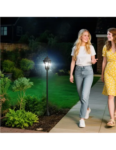 Outsunny 2 PCS 1.3M Garden Solar Lamp Post Lights Solar Powered LED Lantern Patio Pathway Walkway Outdoor Water-Resist Auto Swit