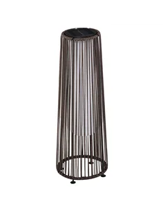 Outsunny Patio Garden PE Rattan Solar Lights Woven Resin Wicker Lantern Auto On/Off Solar Powered Lights for Porch, Yard, Lawn, 