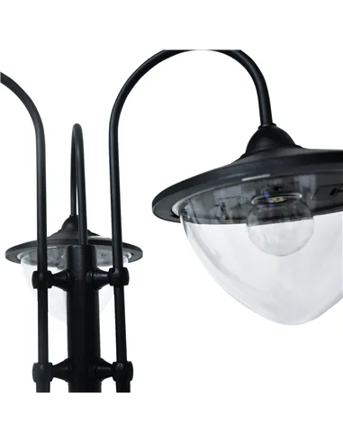 Outsunny 189cm 3-head Solar Lamp Post, Street Light with Planter, Automatic-on, 6 Hour Max Outdoor Ready LED Lighting, Black