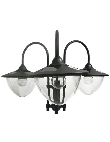 Outsunny 189cm 3-head Solar Lamp Post, Street Light with Planter, Automatic-on, 6 Hour Max Outdoor Ready LED Lighting, Black