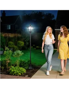 Outsunny Outdoor Garden Solar Post Lamp Sensor Dimmable LED Lantern Bollard Pathway 1.6M Tall – Black 2