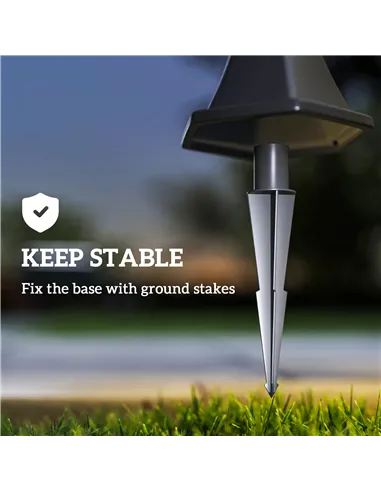 Outsunny Outdoor Garden Solar Post Lamp Sensor Dimmable LED Lantern Bollard Pathway 1.6M Tall – Black