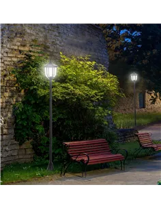 Outsunny Outdoor Garden Solar Post Lamp Sensor Light  LED Lantern Bollard Pathway Torch Light 1.77m Tall 2