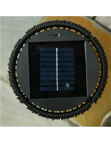 Outsunny Patio Garden Solar Powered Lights Woven Resin Wicker Lantern Auto On/Off