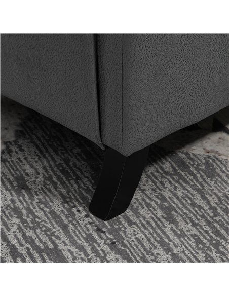 HOMCOM Wingback Recliner Chair for Home Theater, Button Tufted Microfibre Cloth Reclining Armchair with Leg Rest, Deep Grey