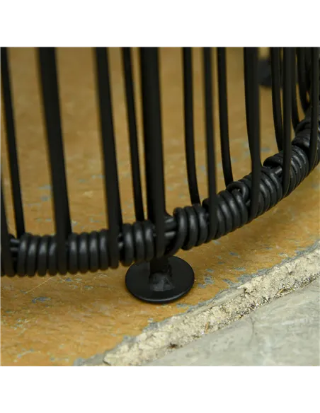 Outsunny Patio Garden Solar Powered Lights Woven Resin Wicker Lantern Auto On/Off