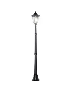 Outsunny 1.9M Garden Lamp Post Light, IP44 Outdoor LED Solar Powered Lantern Lamp with Decorative Bulb, Aluminium Frame for Pati