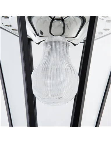 Outsunny 1.9M Garden Lamp Post Light, IP44 Outdoor LED Solar Powered Lantern Lamp with Decorative Bulb, Aluminium Frame for Pati