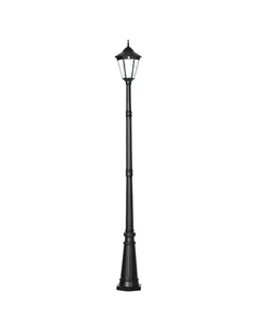 Outsunny 2.4 m Garden Lamp Post Light, LED Solar Powered Patio Path Lighting Lamp with Aluminium Frame, PIR Motion Sensor for La