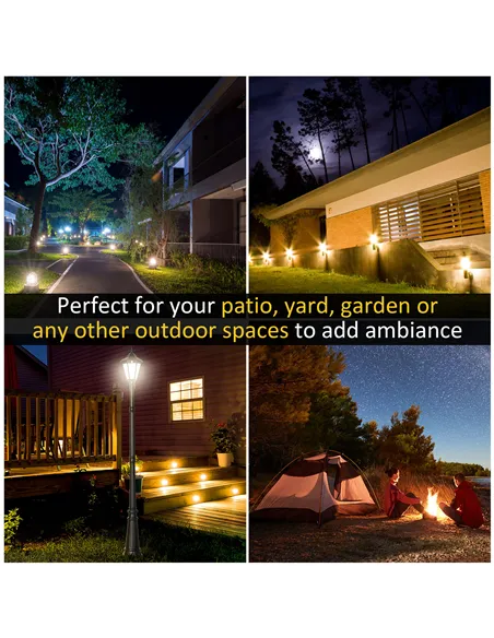 Outsunny 2.4 m Garden Lamp Post Light, LED Solar Powered Patio Path Lighting Lamp with Aluminium Frame, PIR Motion Sensor for La