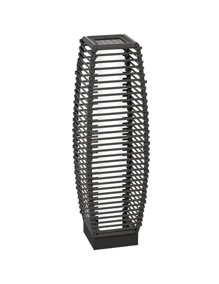 Outsunny Rattan Solar Floor Lamp, 68cm Tall Outdoor Garden Lantern Pathway Light & Decorative Lighting with Auto On/Off LED Ligh