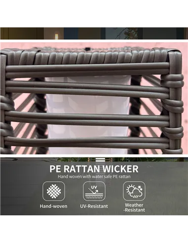 Outsunny Rattan Solar Floor Lamp, 68cm Tall Outdoor Garden Lantern Pathway Light & Decorative Lighting with Auto On/Off LED Ligh