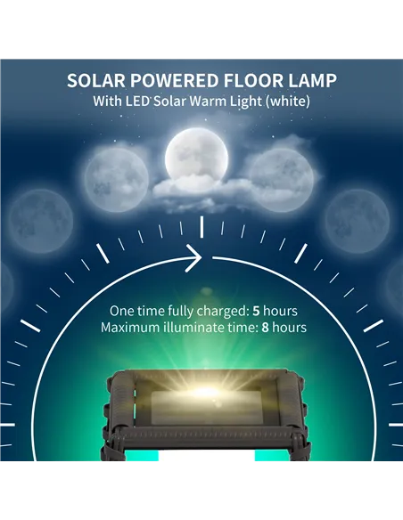 Outsunny Rattan Solar Floor Lamp, 68cm Tall Outdoor Garden Lantern Pathway Light & Decorative Lighting with Auto On/Off LED Ligh