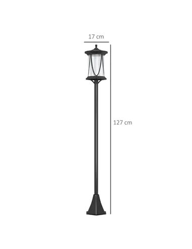 Outsunny Solar Lamp Post Light, 1.3 M LED Outdoor Street Light, Waterproof IP44 for Patio, Garden, Pathway, Cool White