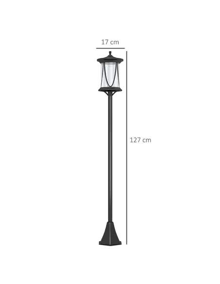 Outsunny Solar Lamp Post Light, 1.3 M LED Outdoor Street Light, Waterproof IP44 for Patio, Garden, Pathway, Cool White