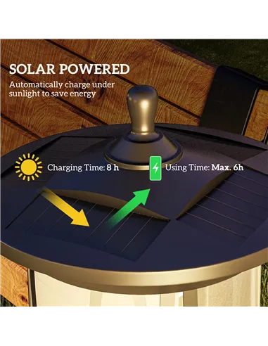 Outsunny Solar Lamp Post Light, 1.3 M LED Outdoor Street Light, Waterproof IP44 for Patio, Garden, Pathway, Cool White