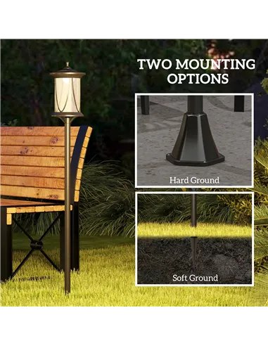 Outsunny Solar Lamp Post Light, 1.3 M LED Outdoor Street Light, Waterproof IP44 for Patio, Garden, Pathway, Cool White