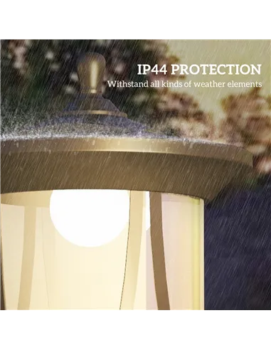 Outsunny Solar Lamp Post Light, 1.3 M LED Outdoor Street Light, Waterproof IP44 for Patio, Garden, Pathway, Cool White