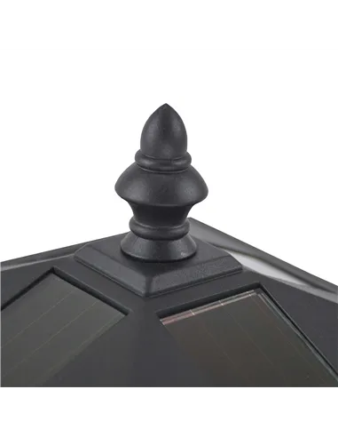 Outsunny Set of 2 Outdoor Garden Solar Post Lamp Sensor Dimmable LED Lantern Bollard IP44 Energy-saving 1.2M Tall, Black