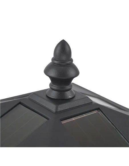 Outsunny Set of 2 Outdoor Garden Solar Post Lamp Sensor Dimmable LED Lantern Bollard IP44 Energy-saving 1.2M Tall, Black