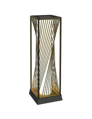 Outsunny Garden Rattan Lamp, 77 cm Tall Solar Rattan Floor Lamp, Solar Garden Light with Auto On/Off LED Lights, IP44 Waterproof