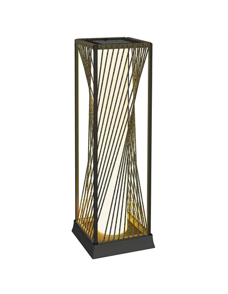 Outsunny Garden Rattan Lamp, 77 cm Tall Solar Rattan Floor Lamp, Solar Garden Light with Auto On/Off LED Lights, IP44 Waterproof