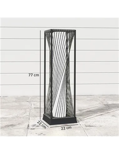 Outsunny Garden Rattan Lamp, 77 cm Tall Solar Rattan Floor Lamp, Solar Garden Light with Auto On/Off LED Lights, IP44 Waterproof