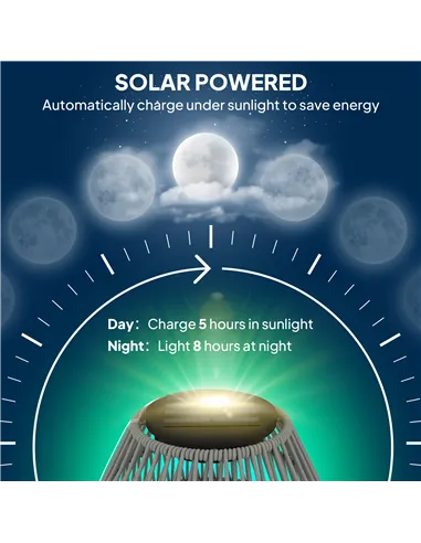 Outsunny Rattan Solar Lamp, Garden Solar Lantern with Auto On/Off Light, IP44 Waterproof, Decorative Outdoor Rattan Lamp for Por