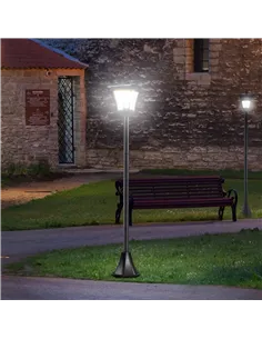 Outsunny 2 Pieces Outdoor Garden Solar Post Lamp Sensor Dimmable LED Lantern Bollard Pathway 1.6M Tall – Black 2