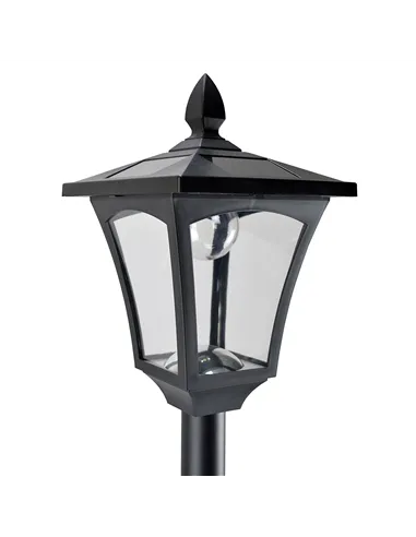 Outsunny 2 Pieces Outdoor Garden Solar Post Lamp Sensor Dimmable LED Lantern Bollard Pathway 1.6M Tall – Black