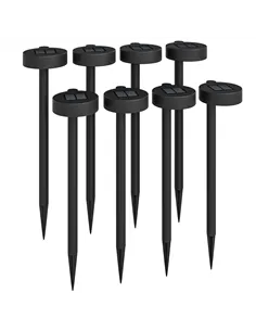 Outsunny Solar Lights Outdoor Garden Stake 8 Pack Pathway Lighting, Solar Stake Lights with Auto On/Off LED, IP44 Waterproof Pla