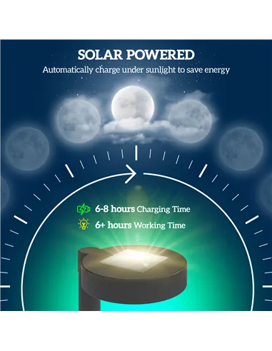 Outsunny Solar Lights Outdoor Garden Stake 8 Pack Pathway Lighting, Solar Stake Lights with Auto On/Off LED, IP44 Waterproof Pla