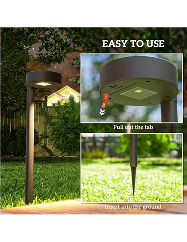 Outsunny Solar Lights Outdoor Garden Stake 8 Pack Pathway Lighting, Solar Stake Lights with Auto On/Off LED, IP44 Waterproof Pla