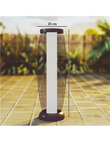 Outsunny Garden Solar Lamp, 71.5 cm Tall Metal Floor Lamp, Auto On/Off LED Solar Garden Light with Metal Wire Shade, IP44 for Ou