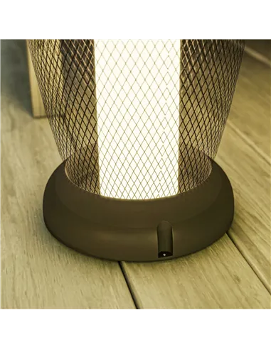 Outsunny Garden Solar Lamp, 71.5 cm Tall Metal Floor Lamp, Auto On/Off LED Solar Garden Light with Metal Wire Shade, IP44 for Ou