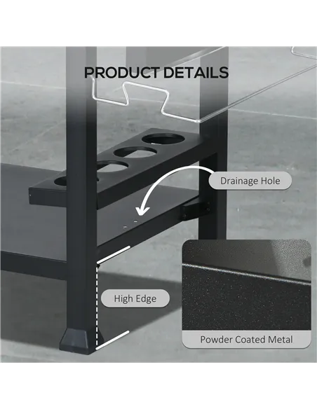 Outsunny Multi-Feature BBQ Grill Table, with Stainless Steel Top - Black