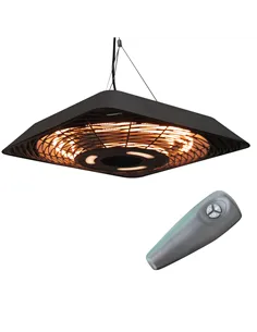 Outsunny 2000W Electric Hanging Patio Heater Ceiling Mounted Halogen Heating Indoor Outdoor with Remote Control Aluminium