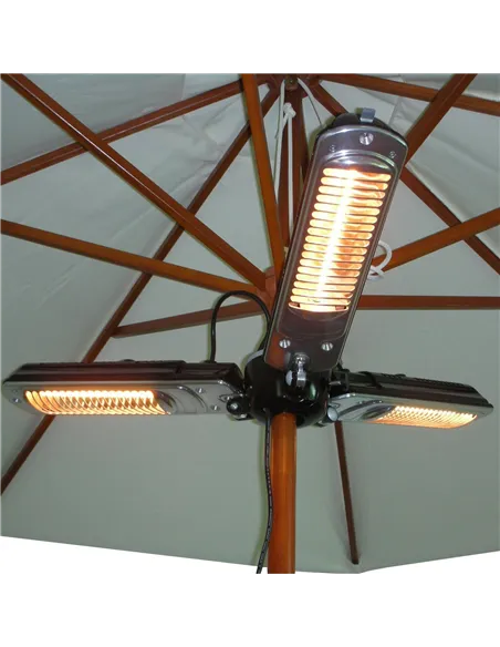 Outsunny Electric Umbrella Parasol Mounted Infrared Heater 2000W Patio Gazebo Outdoor Use