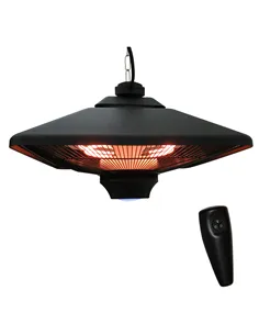 Outsunny Hanging Electric Patio Heater with 2 Power Settings, 1000/2000W Waterproof Ceiling Mounted Aluminium Halogen Infrared O