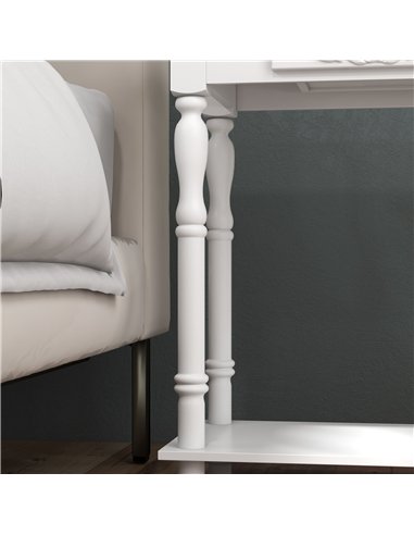 HOMCOM Console Table Modern Sofa Side Desk with Storage Shelves Drawers for Living Room Entryway Bedroom White