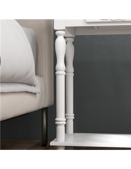 HOMCOM Console Table Modern Sofa Side Desk with Storage Shelves Drawers for Living Room Entryway Bedroom White