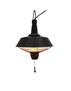 Outsunny 2100W Outdoor Ceiling Mounted Halogen Electric Heater Hanging Patio Garden Warmer Light - Black